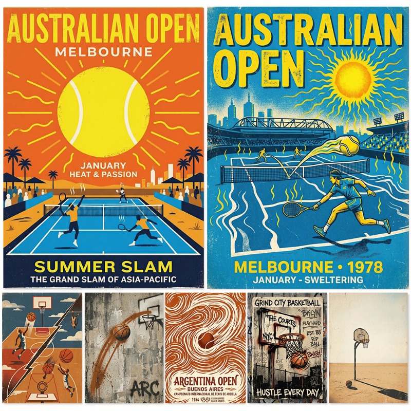 Badminton Poster - Arte Mural Vintage de Tenis y