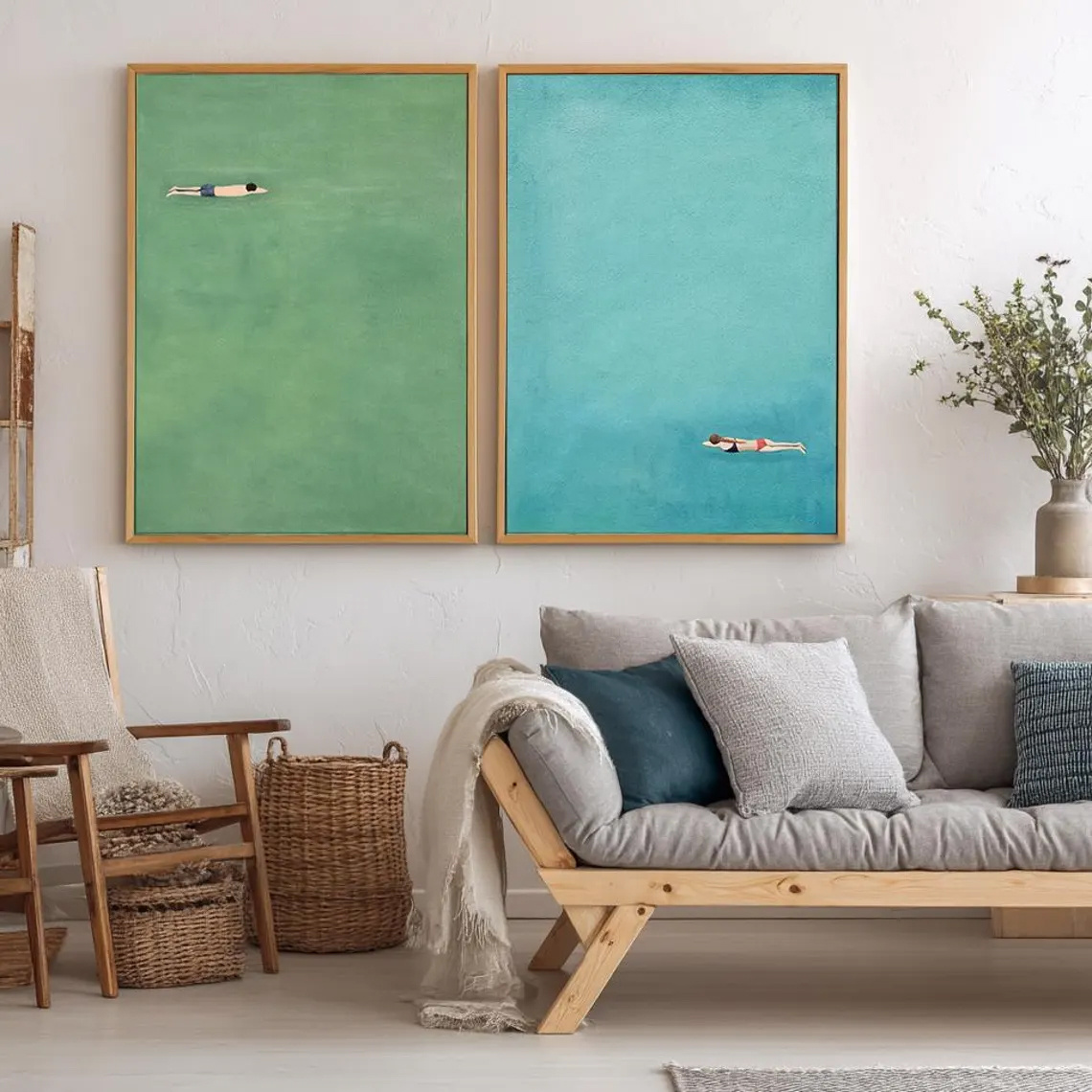 Badminton Poster - Conjunto de dos piezas: decoración de