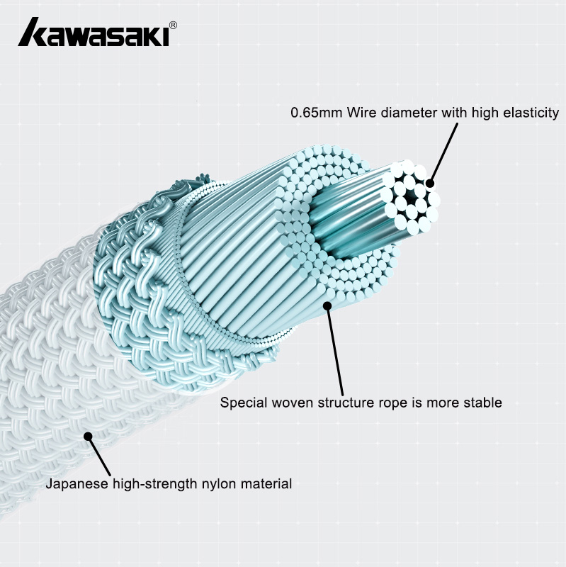 Cuerda de bádminton Kawasaki E - Badminton Yonex String reseña y precio
