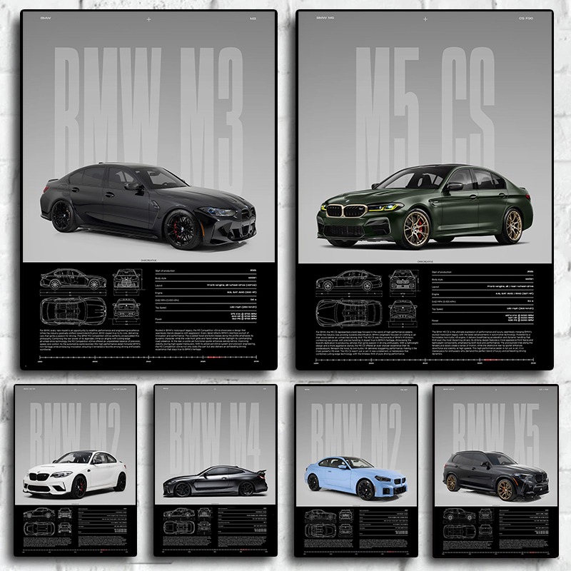 Póster nórdico de supercoche M - Badminton Poster reseña y precio