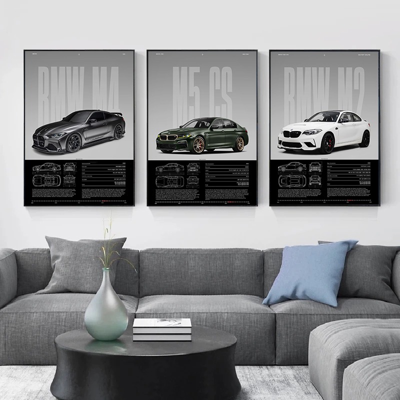 Póster nórdico de supercoche M - Badminton Poster reseña y precio