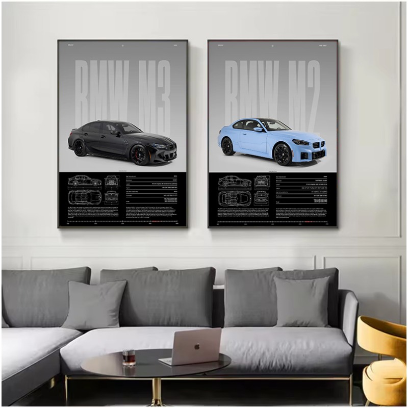 Póster nórdico de supercoche M - Badminton Poster reseña y precio