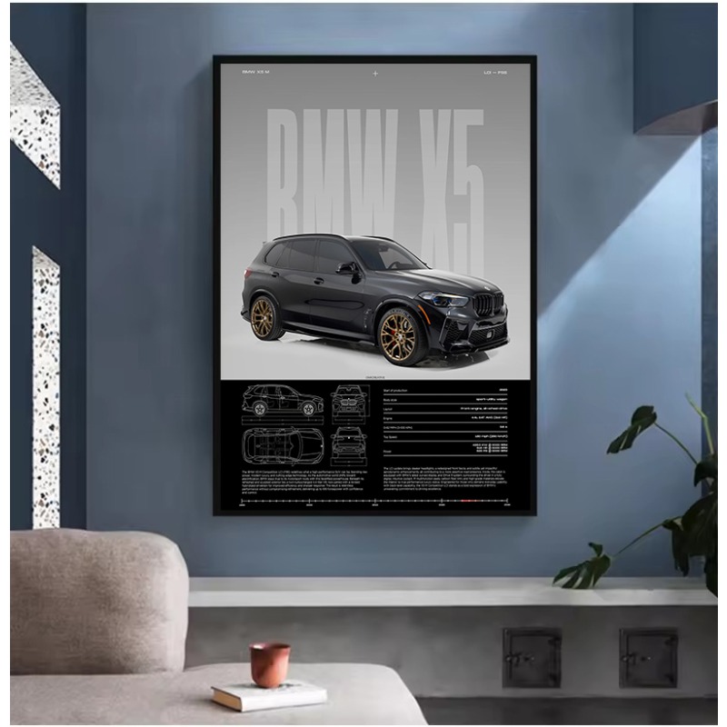 Póster nórdico de supercoche M - Badminton Poster reseña y precio